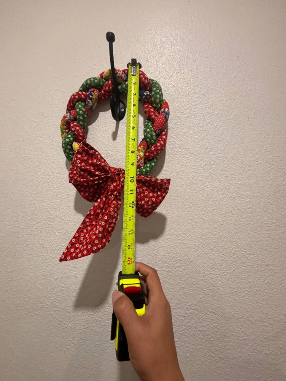 Set of Vintage Large Handmade Quilted Braided Rope Hanging Wreaths w/bow Holiday
